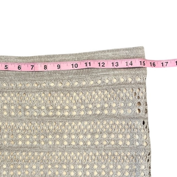 BCBG Beige Crochet Midi Lined Bodycon Medium Skirt - Picture 3 of 5